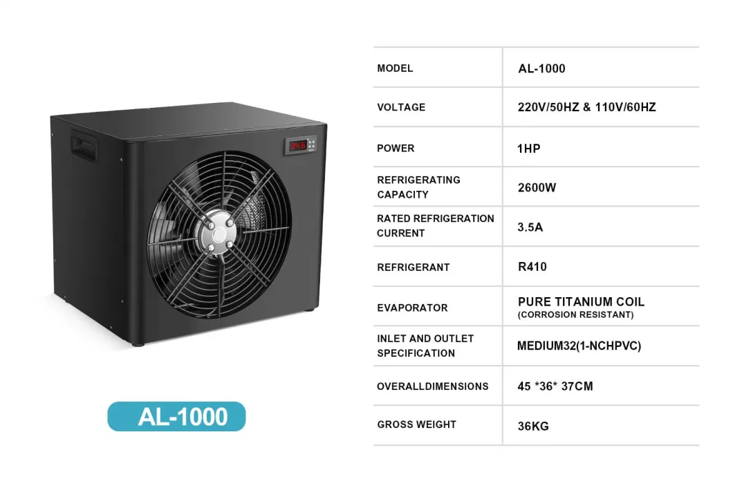 High Quality 1/2 HP Portable Water Chiller Accessories with Logo