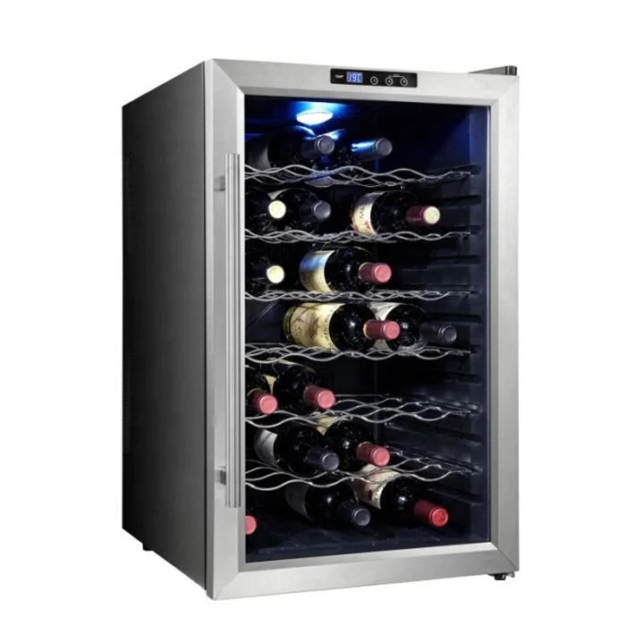 Candor Custom 28 Bottles Stainless Steel Frame LED Display Thermoelectric Wine Chiller Fridge Refrigerator