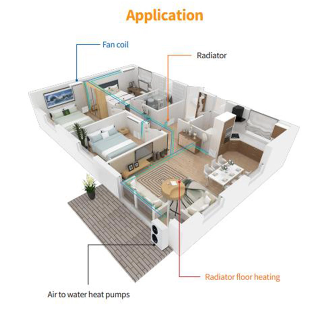 Hot Water Domestic Hot Water Electric Heater System Fan Coil Use Smart Thermostat Thermocouple Residential Mini Split Monoblock Air to Water Heat Pump