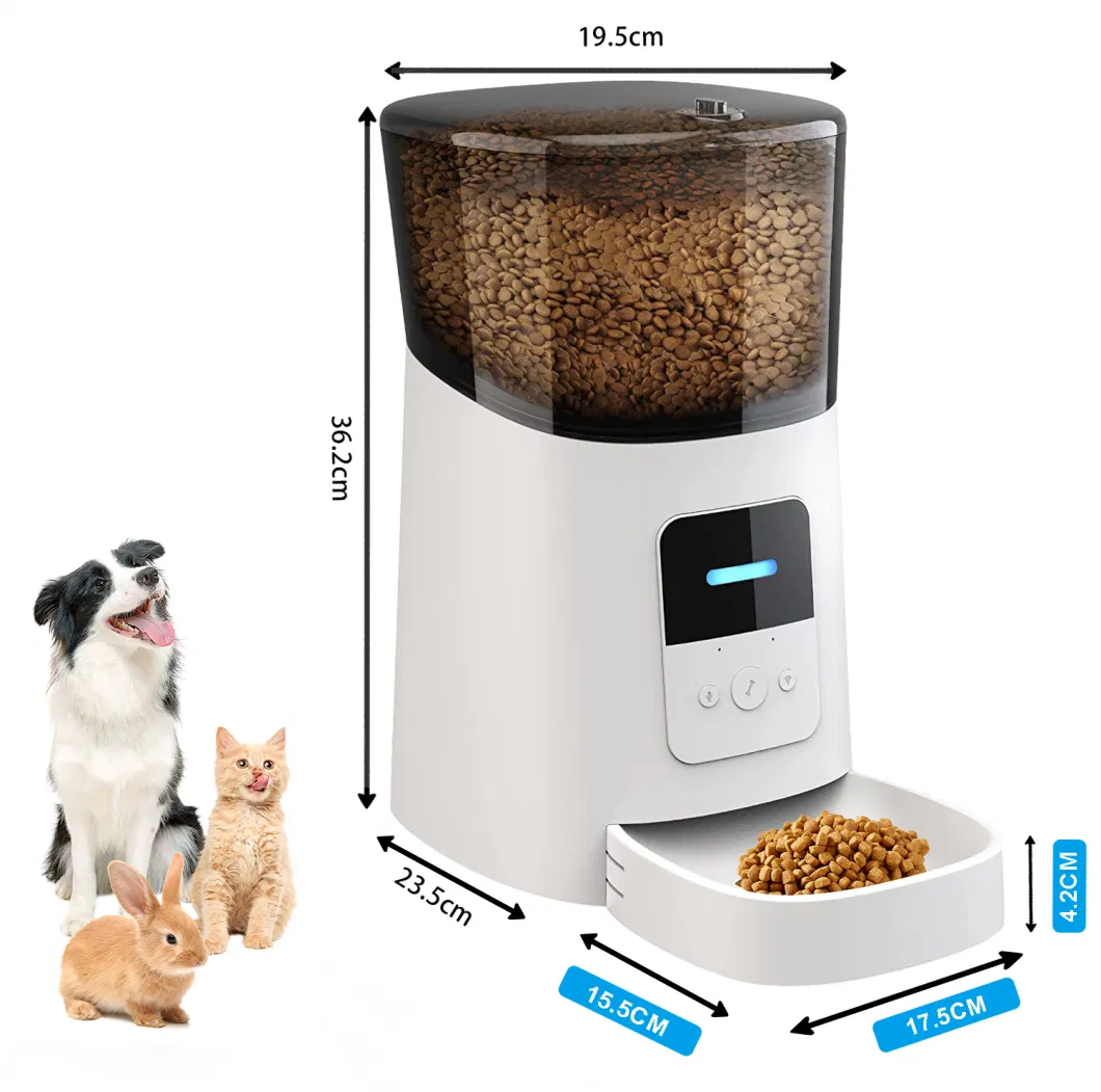 Pet 6L Smart Cat Feeder Remote Control Dog Food Dispenser