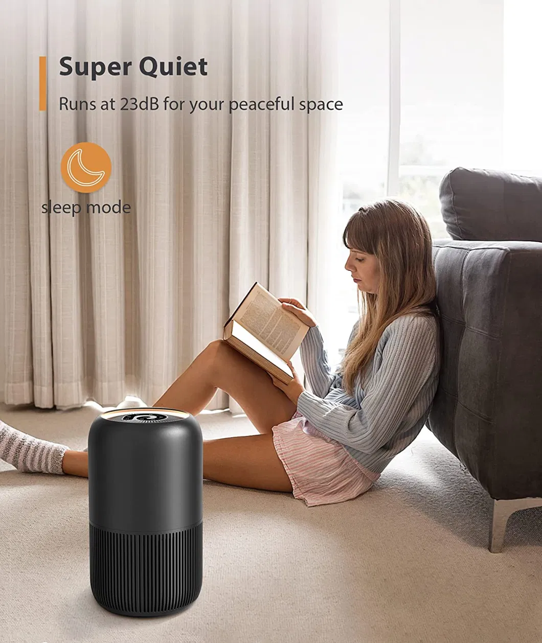 Best Portable UV HEPA Filter Table Smart 4 Fan Speed Timer Setting Air Purifier for Home Bedroom