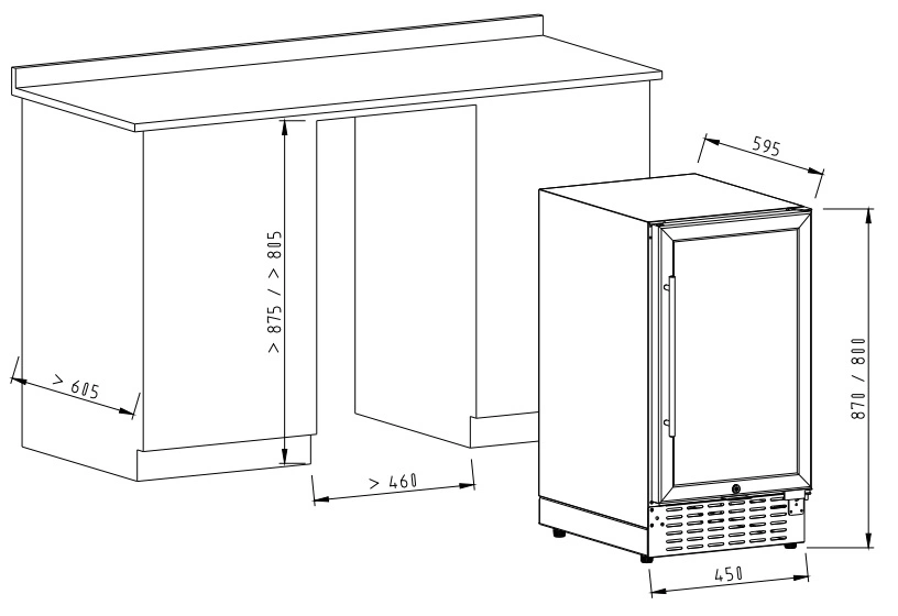 Professional Supplier Custom Wine Cooler Fridge for Sale 1 Zone 34-Bottle Wine Cellar