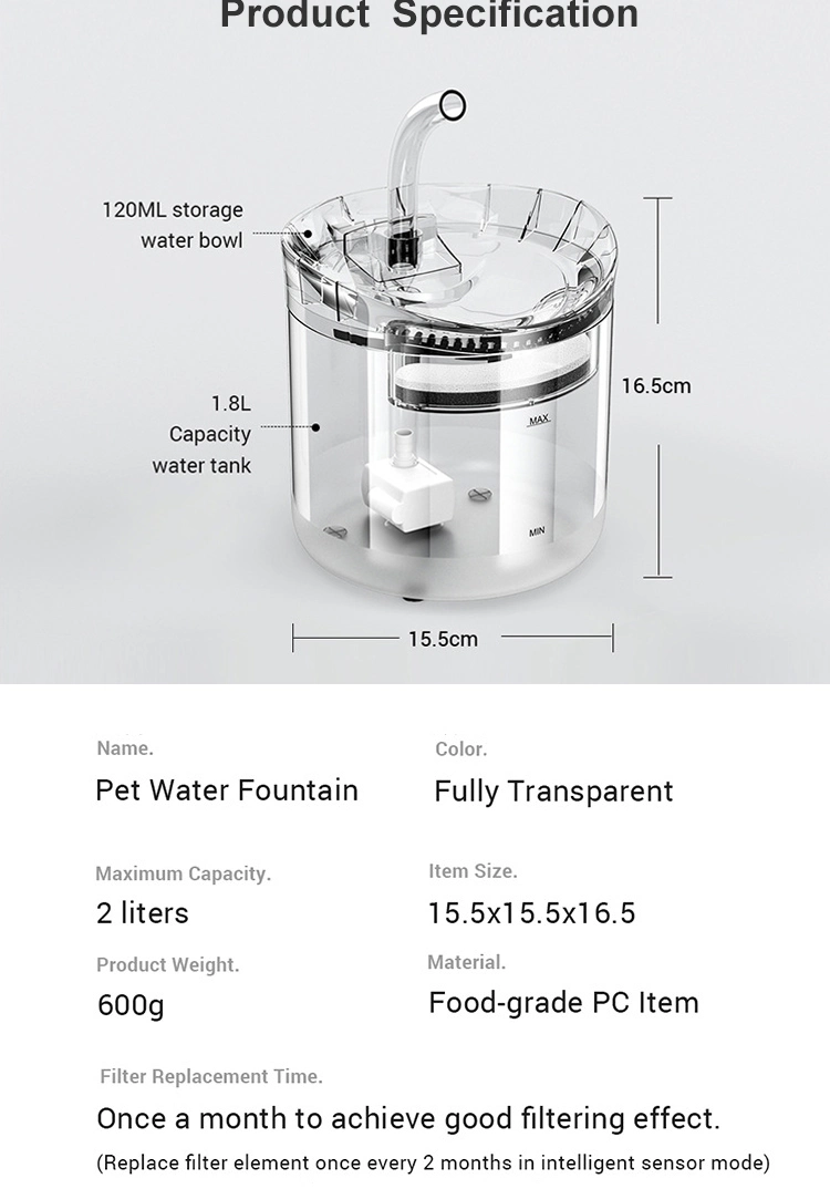 Pet Supply Automatic Circulation Filtration Pets Water Fountain