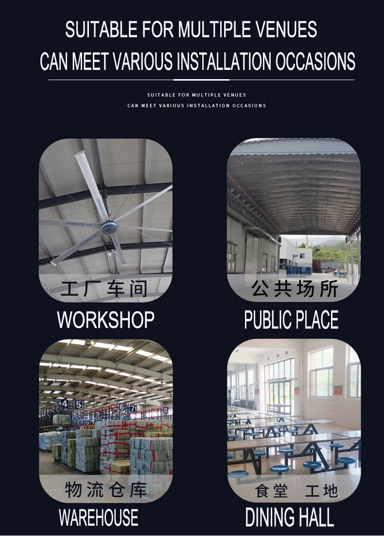 Warehouse Ventilation Hvls Large Industrial Ceiling Fans with DC-Driven Magnet Motor