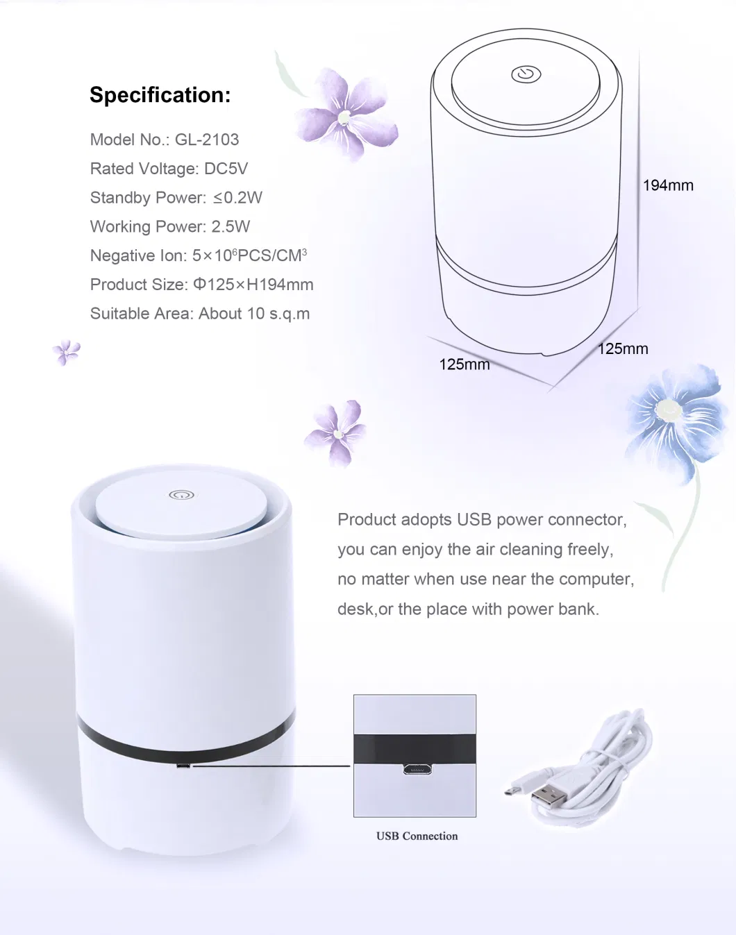 Smart Air Ionizer Aroma Diffuser Air Purifiers