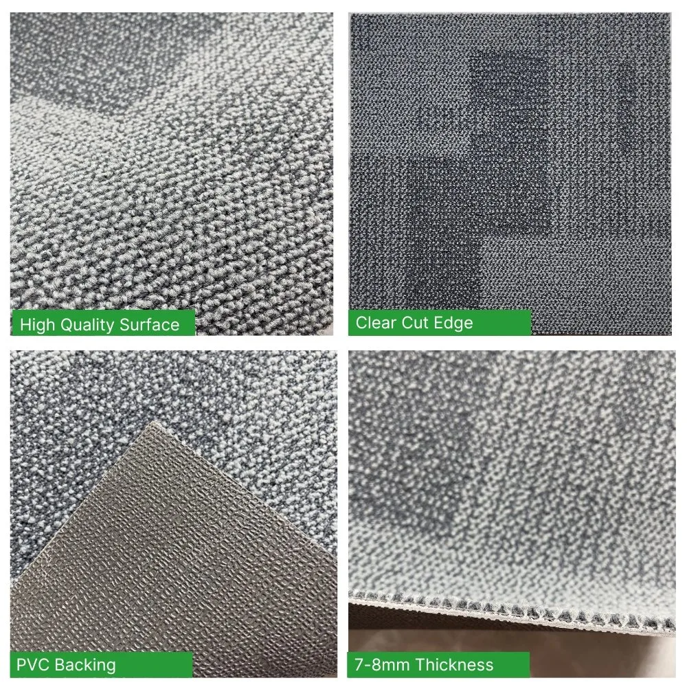 High Quality Durable and Waterproof Cushion Backing Commercial Grade Domestic Carpet Tiles for Home/Hotel/Office Use