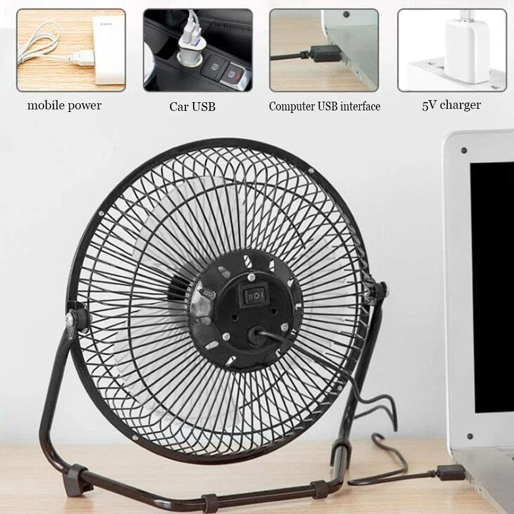 Portable 8 Inch Super Mute Silent Small Desk USB Cooler Cooling Mini Fan for Office Table