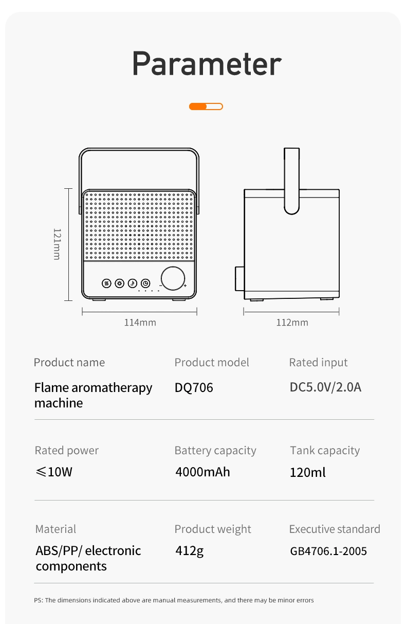 Creative Simulation of Colorful Flame Diffuser Wireless Smart Bluetooth Speaker Household Fog Humidifier