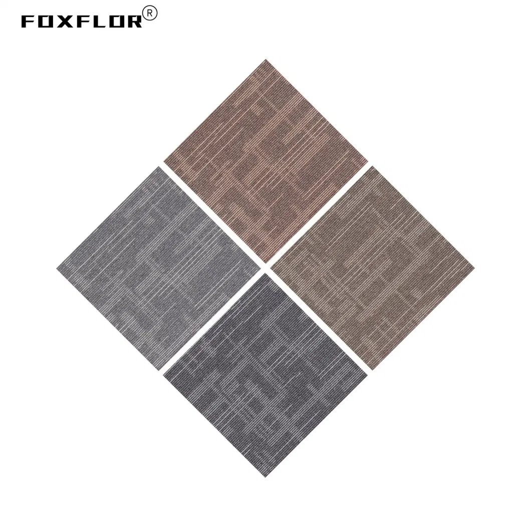 High Quality Durable and Waterproof Cushion Backing Commercial Grade Domestic Carpet Tiles for Home/Hotel/Office Use