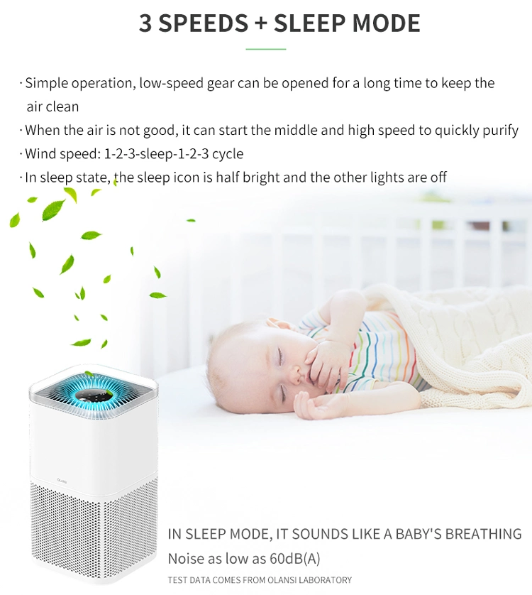 Home Smart Pm2.5 HEPA Office Smoke Anion UV Room Air Cleaner