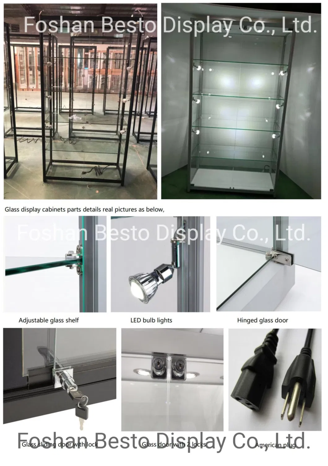 Us Wholesale Glass Display Cabinets with LED Lights and Storage for Vape Store, Smoke Shop, Cigarette Store, Jewelry Display, Museum, Exhibition