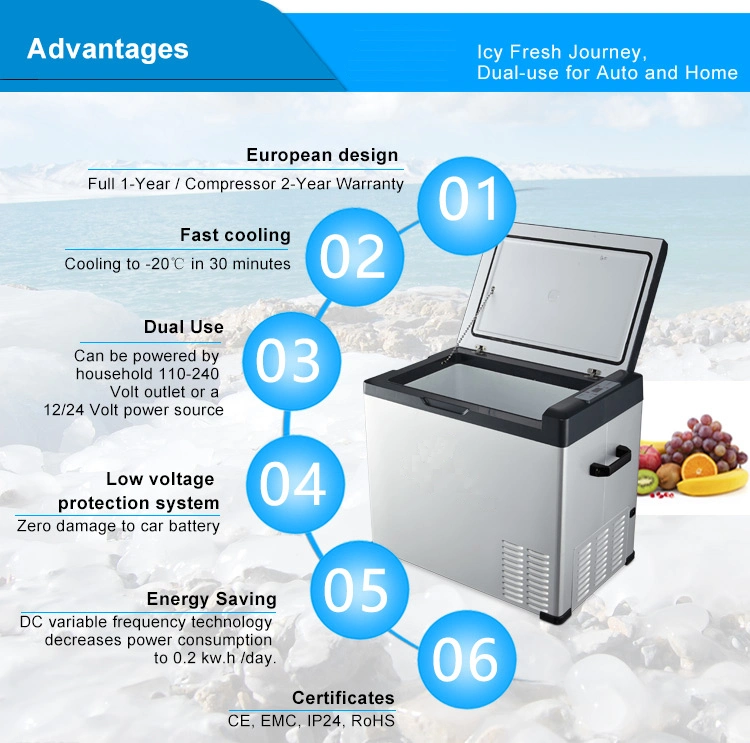 L25 12/24V DC Multi-Usage Portable Mini Refrigerator Car Fridge Freezer