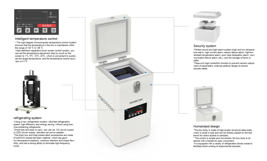 Small Ult Portable Medical Vaccine Freezer for Car Storage