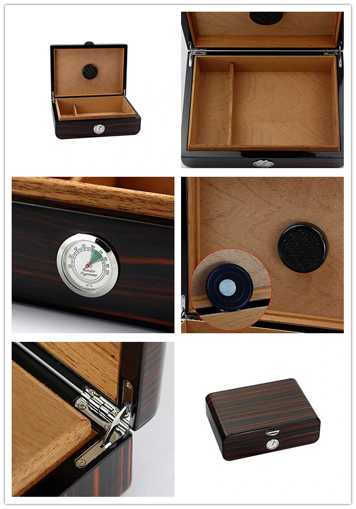 Cedar Wood Lining Table Cigar Humidor with Cigar Hygrometer / Humidifier / 25-50 Cigar