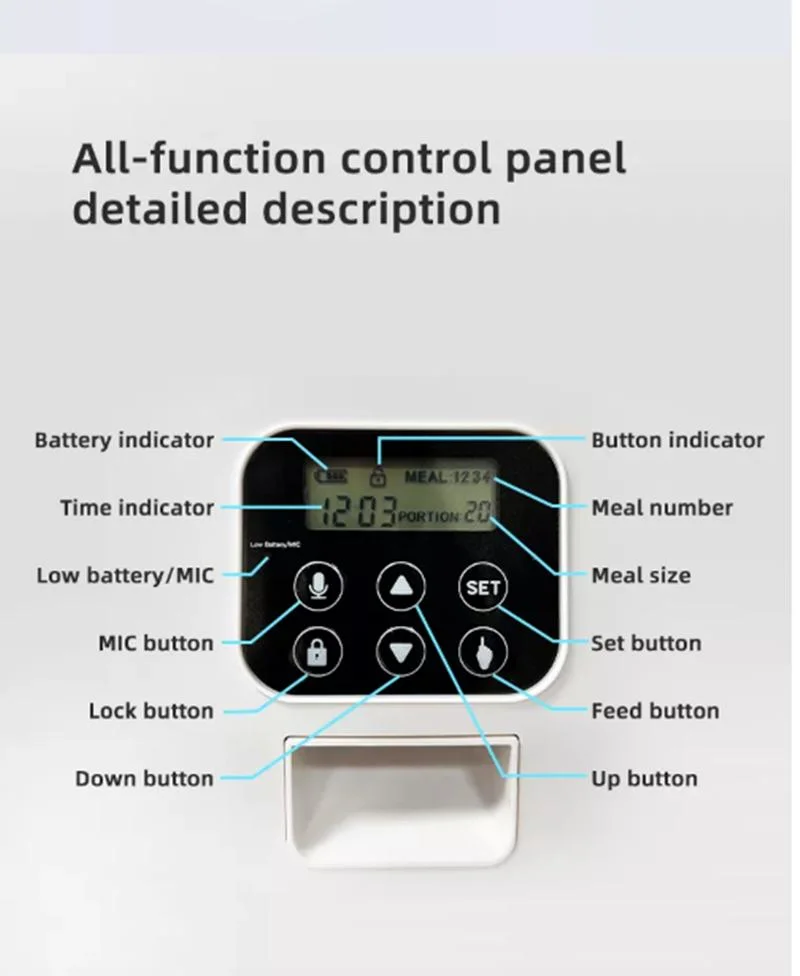 5.6L Pet 4 Meals Feeder Transparent Removable Smart WiFi Automatic Pet Food Dispenser