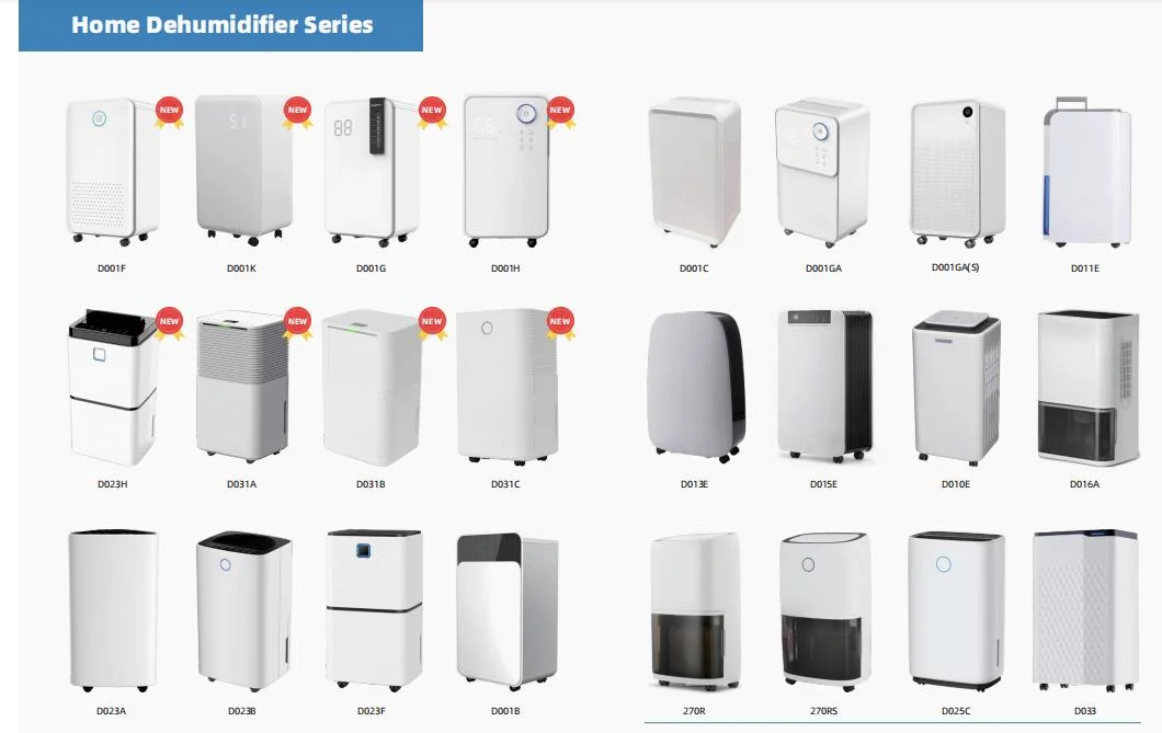 Mini Portable Dehumidifier 12L/24h@30&ordm; C80%Rh Smart Control Panel