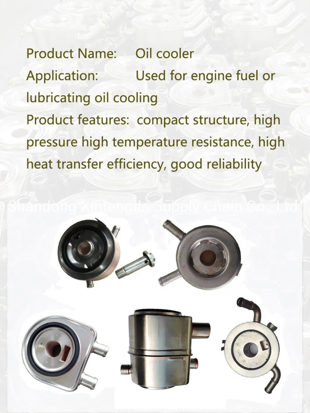European Car Agricultural Machinery Engine Oil Cooler 13024128 for Deutz