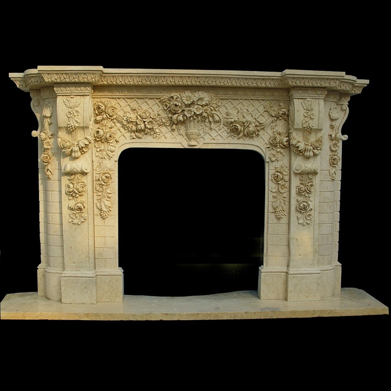 Home Indoor Use Customized Size Freestanding Antique Marble Fireplace Mantels for Sale