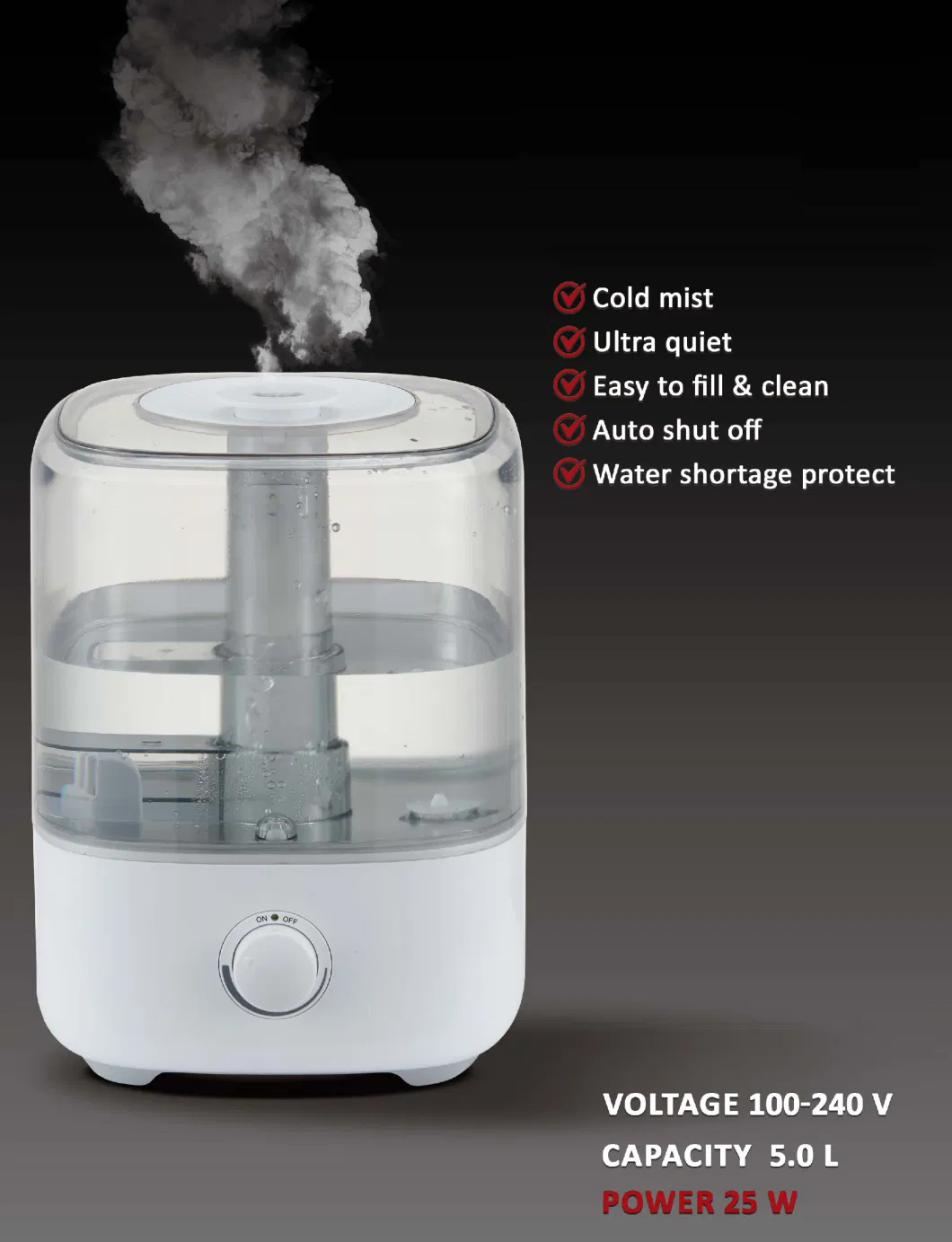 Desktop LED Home Room Aroma Cool Mist Essential Oil Diffuser H2O Ultrasonic Air Humidifier