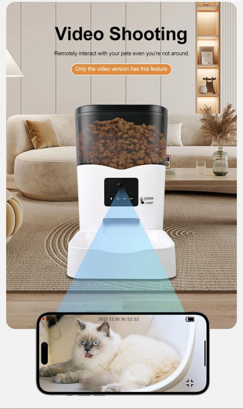 WiFi Smart Pet Feeder Camera Video Automatic Cat Food Dispenser