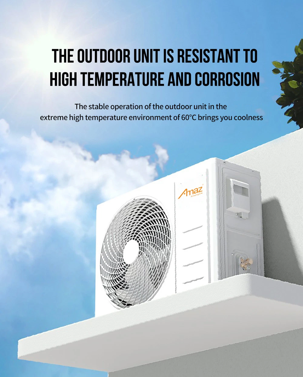 Amaz Wall Mounted Split AC 9000BTU 12000BTU 18000BTU Non-Inverter Smart Air Conditioners R410A/R32 Ductless Air Conditioning