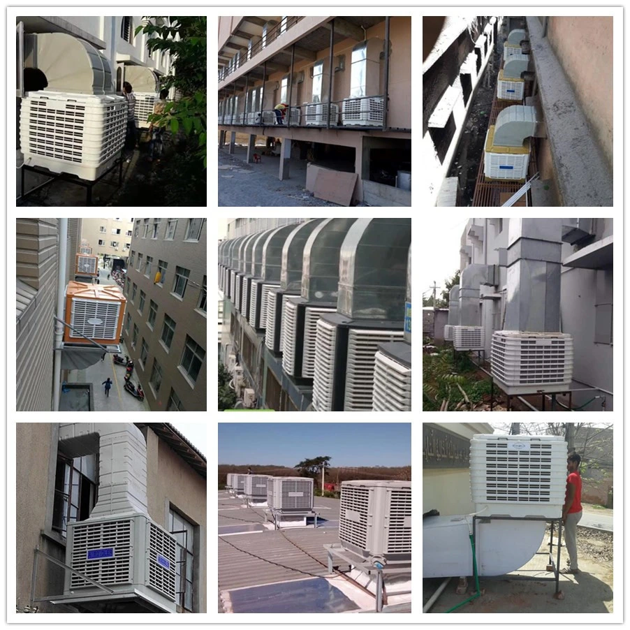 18000CMH 20000CMH 1.1 Kw 1.5 Kw Low Noise Energy Saving Wall Mounted Industrial Commercial Evaporative Swamp Duct Air Cooler with CE