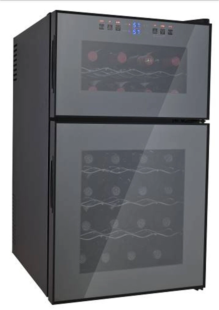 Dual Zone Thermoelectric Mini Wine Cooler Fridge with Glass Door