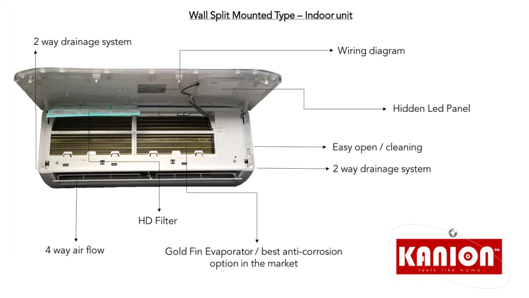 Inverter Technology Wall Split Mounted Type Air Conditioner 50Hz and 60Hz