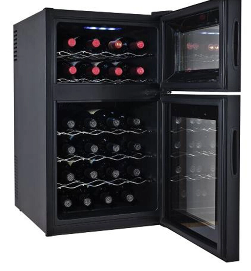 Dual Zone Thermoelectric Mini Wine Cooler Fridge with Glass Door