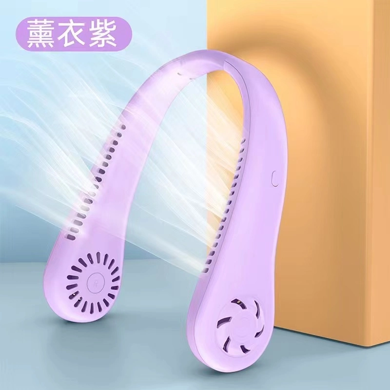 USB Wearable Cooling Mini Personal Hung Band Necklace Rechargeable Neckband Bladeless Hanging Potable Neck Fan