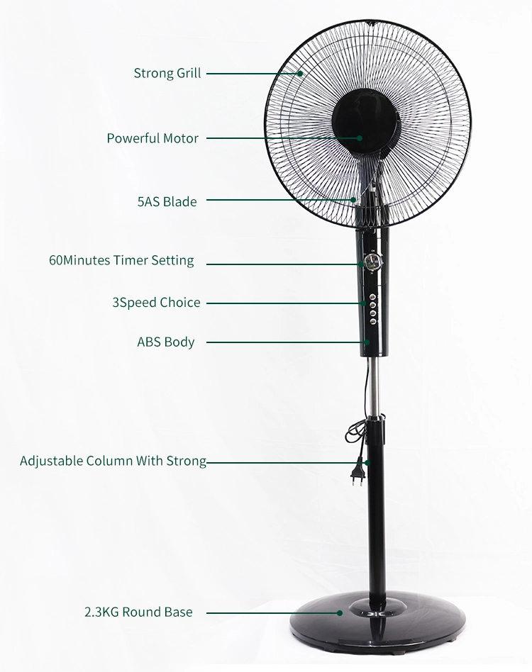 Flypon Fs40-1609 China Supplier Home Office Adjustable Height Stand Fan 16 Inch