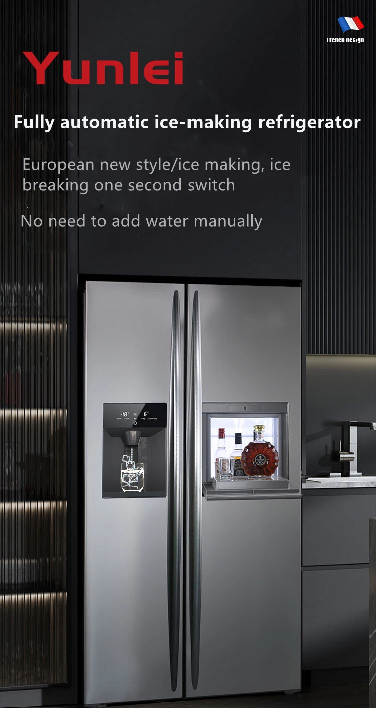 Yunlei-Household High-End Air-Cooled Frost-Free Frequency Conversion High-End French Side-by-Side Refrigerator