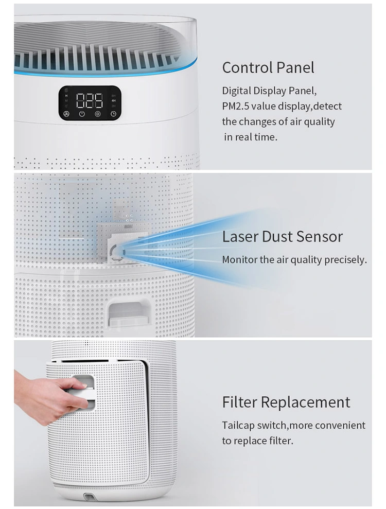 Home Office Portable HEPA Filter Laser Sensor High Cadr Air Purifier