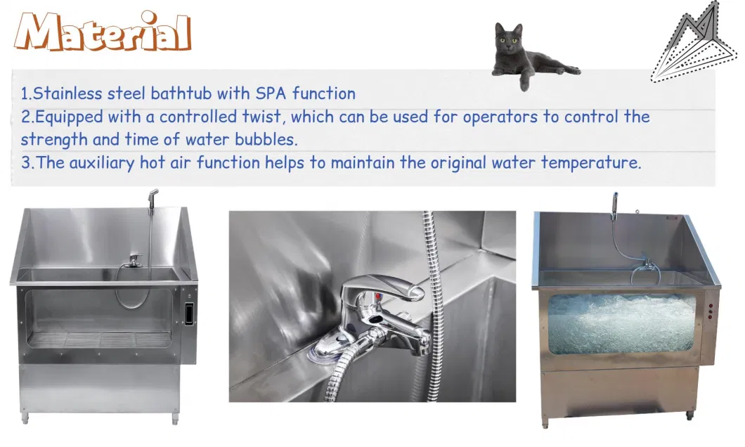 Pet Bathing Tub for Dog SPA Dog Bathtub Stainless Steel Bath Tub