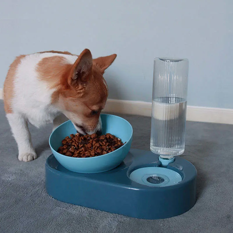 Factory Wholesale Double Pet Bowls Feeder Food Water Drink Dispenser Non Splash