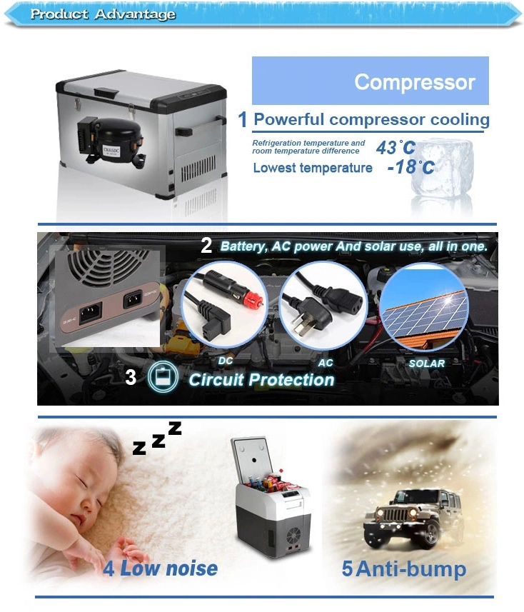 45L AC Compressor Portable Camping Car Fridge Freezer Travel Cooler