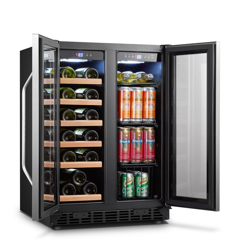 Free Standing French Door Wine Cooler Drink Fridge Fruit Refrigerator