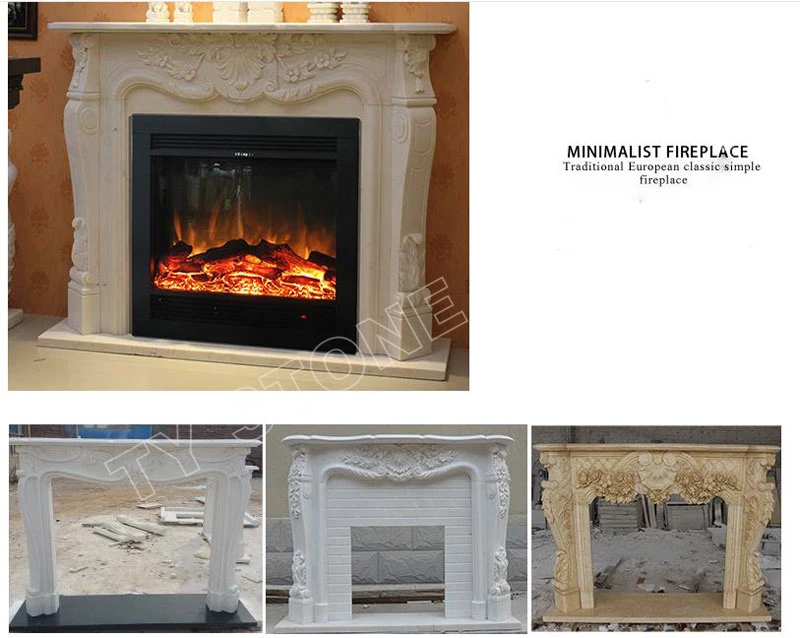 Marble Fireplace Mantel Modern Design for Living Room