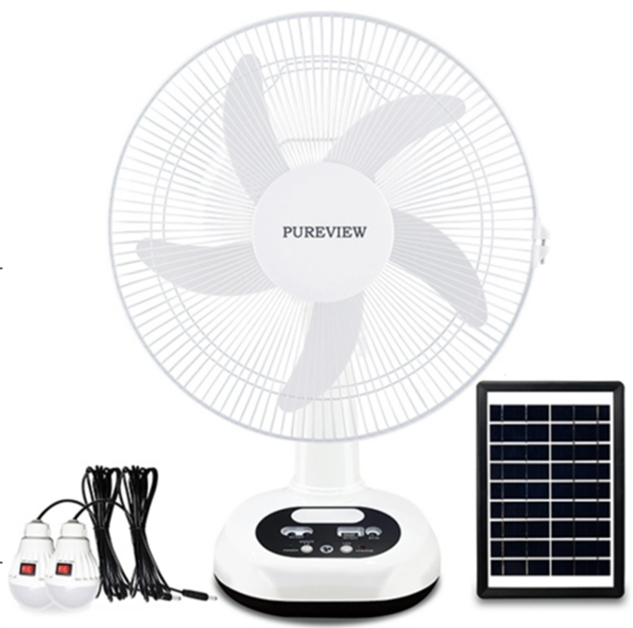 Rechargeable Battery AC DC Solar Panel Power Supply Stand Fan Desk Fans Custom Logo OEM Welcome