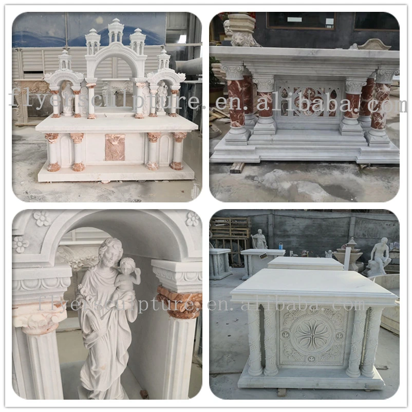 Home Decoration Customized Solid Natural Marble Fireplace Mantel with Flower Carvings