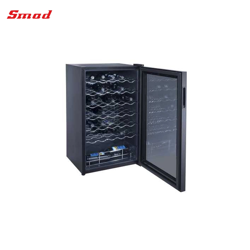 28 Bottles Fashionable Style Glass Door Electric Wine Cooler
