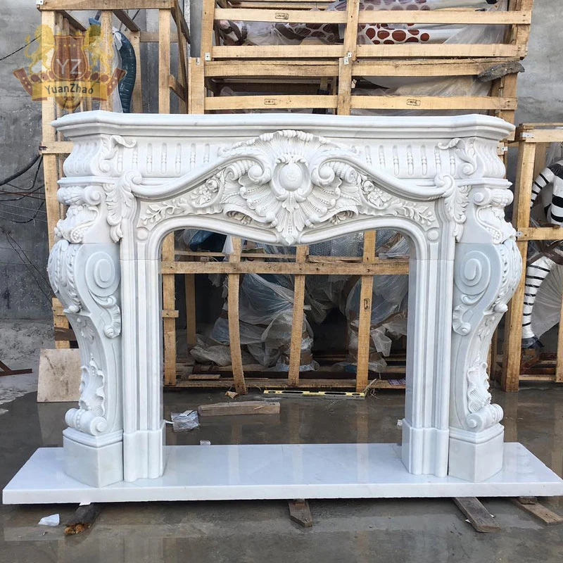 Hot Selling Beautiful Stone Carved Cheap Cultured Marble Fireplace Mantel