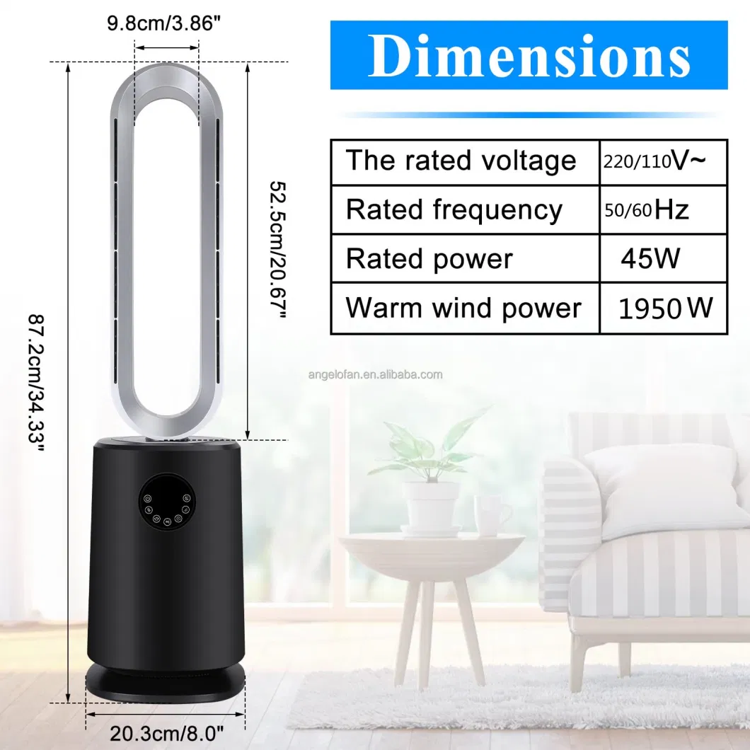 Air Cool and Heat HEPA Filter Floor Plasma Portable Bladeless Fan