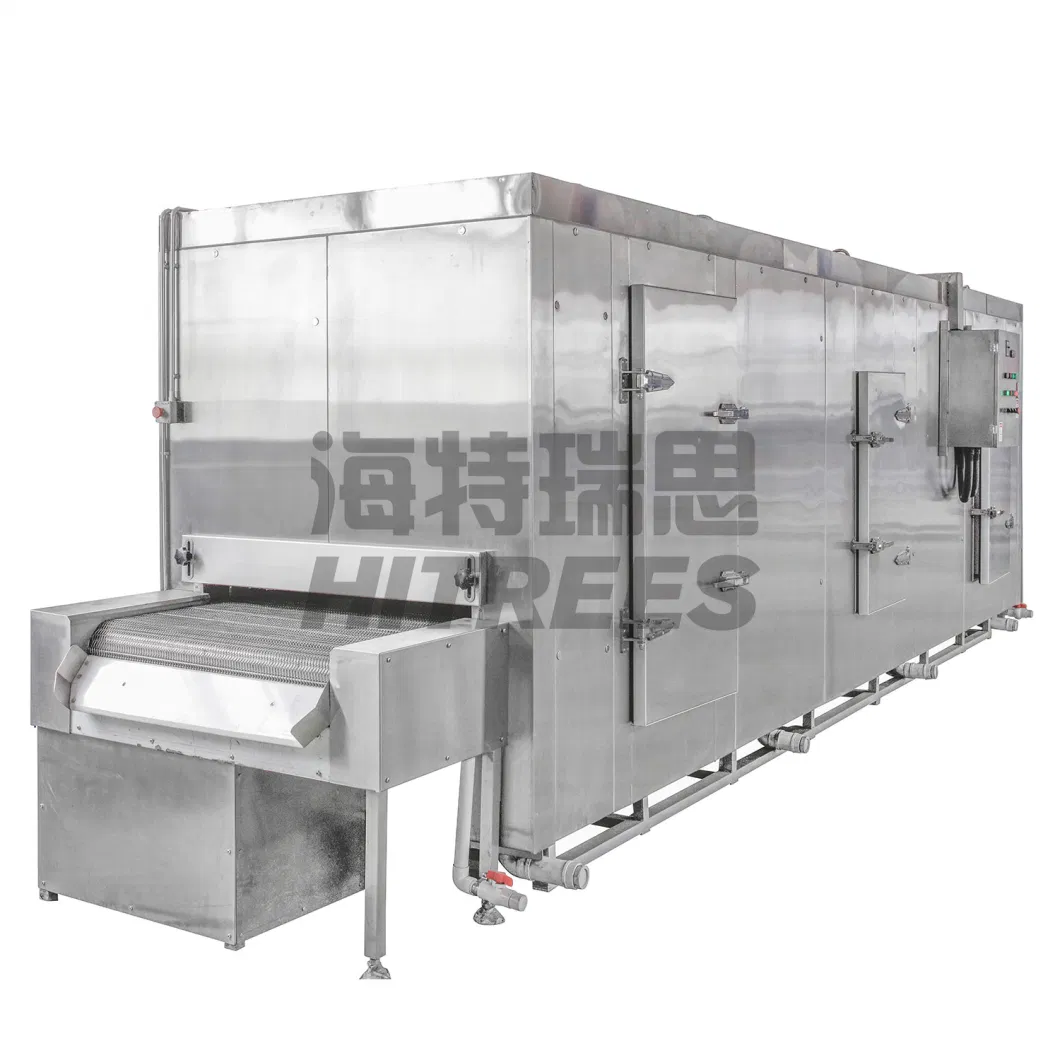 Hitrees Directly Supply Belt Individual Quick Freezing Machine Tunnel IQF Freezer Fluidized Tunnel Blast Freezer for Fruits Vegetables Seafood Shrimp Fish