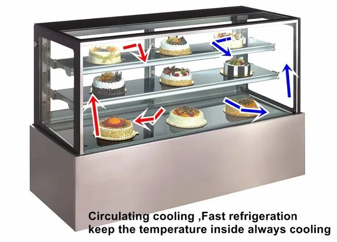 1.2m Two Layers Shelves Cake Display Refrigerator for Bakery Supermarket