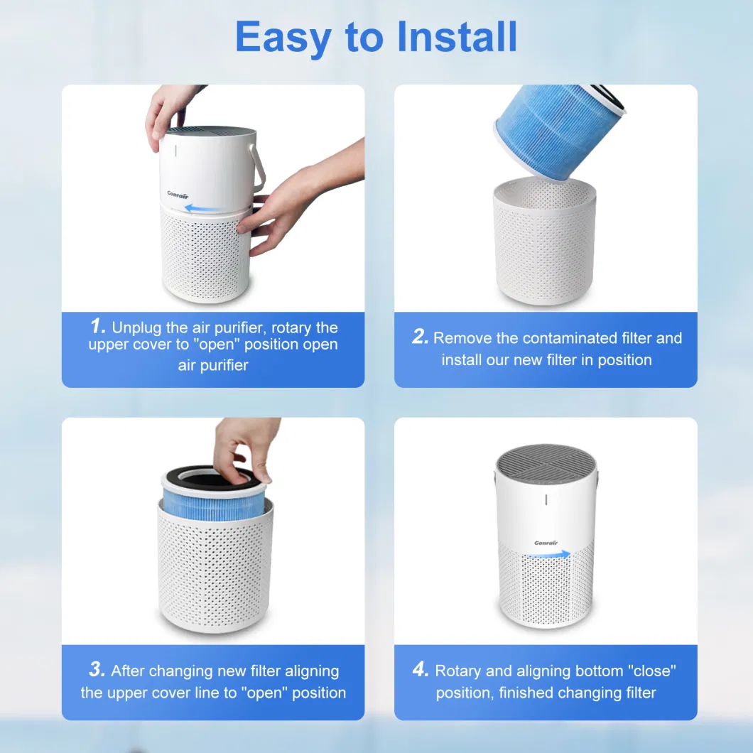 High Efficiency Portable Desktop Quiet Air Purifier H13 HEPA Inoizer Air Purifier for Office Home Hotel Usage Odor Smoke Dust Pets Eliminator