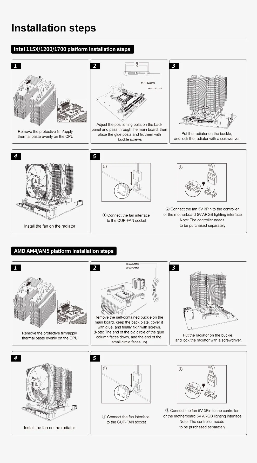 Segotep Cambrian U6 OEM/ODM 6 Heat Pipe Double Fans CPU Air Cooler AMD Intel High Power CPU Cooling Tdp 240W