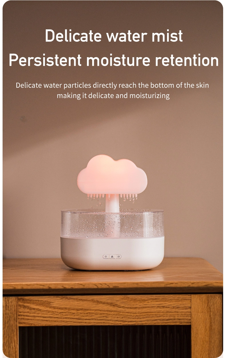 Rain Cloud Humidifier 200ml Water Drops Colorful 7-Color Light Essential Oils Aroma Diffuser