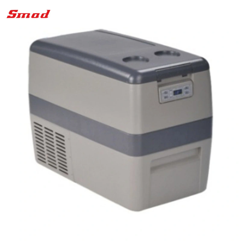 Smad 12V 24V Outdoor Small Portable Car Refrigerator with Freezer