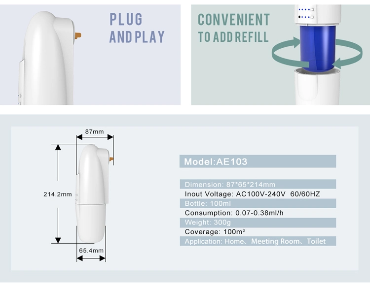 Scenta Room Automatic Air Freshener Machine Waterless Essential Oil Wall Plug in OEM Aroma Diffuser